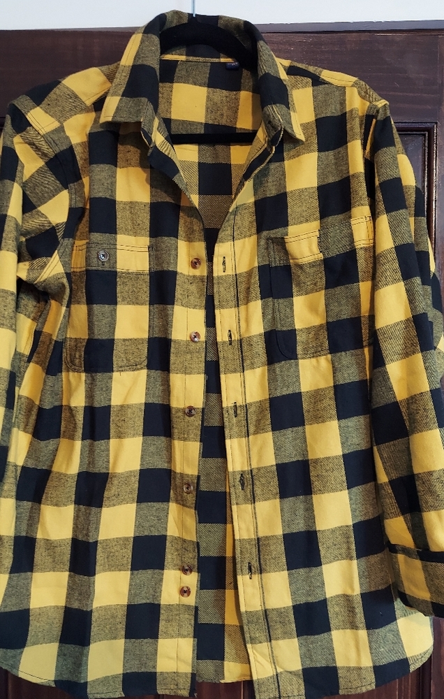 Yellow and Black flannel worn once size medium